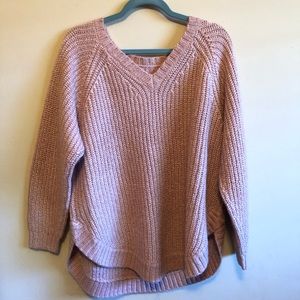 MAUVE OVERSIZED KNIT SWEATER
